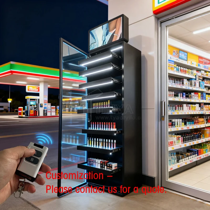 

custom.Shop Packs Stand Racks Shelving Smokeless Display Cabinet with Door
