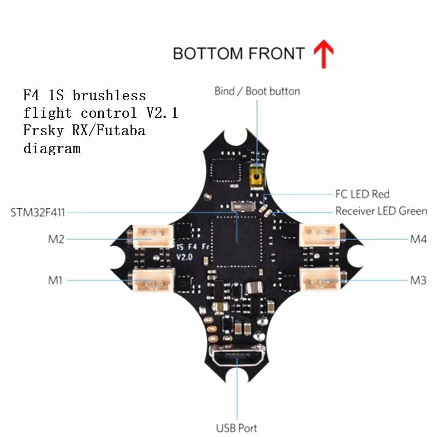 Betafpv V2.2 F4 4-axis drone Brushless flight control + OSD for 1S ultra-light indoor Crossing machine RC mini drone accessories