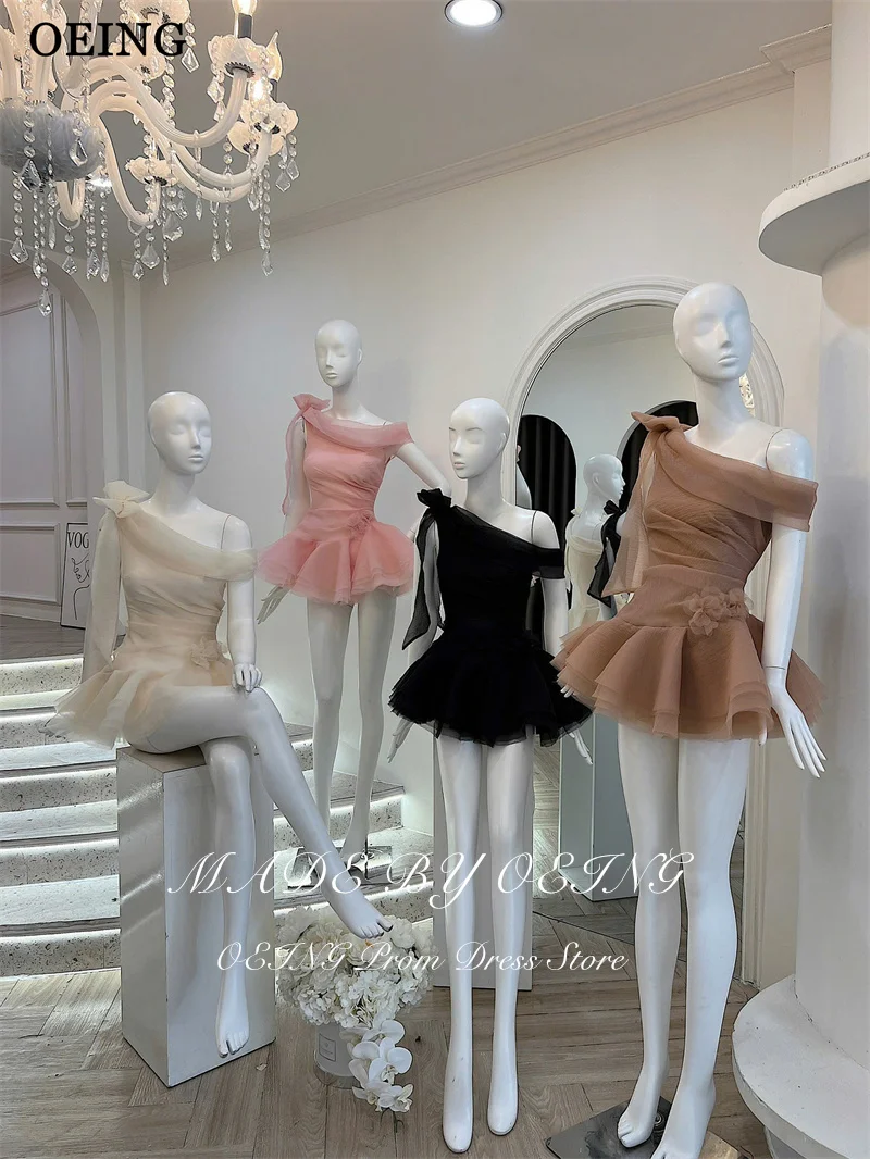 Elegancka suknia balowa w kształcie litery A, z jednym ramieniem, warstwowa, bez rękawów, z plisami, sukienki koktajlowe za kolano, szyte na miarę.