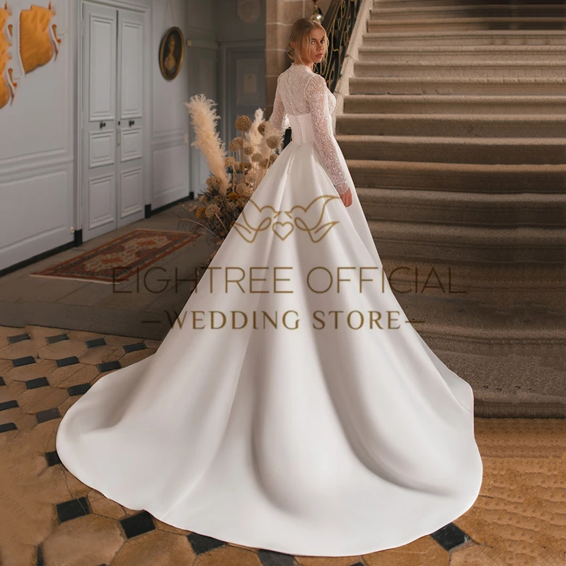 Eightree 2025 A-Line Wedding Dresses Princess V-Neck Long Sleeve Wedding Gowns Boho Beach Bridal Prom Dress bestidos de novia