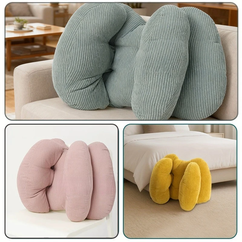 1Pc Premium Simple Lumbar Support Cushion Ergonomic Soothing The Back Relieving Fatigue Solid Color Practical and More Beautiful