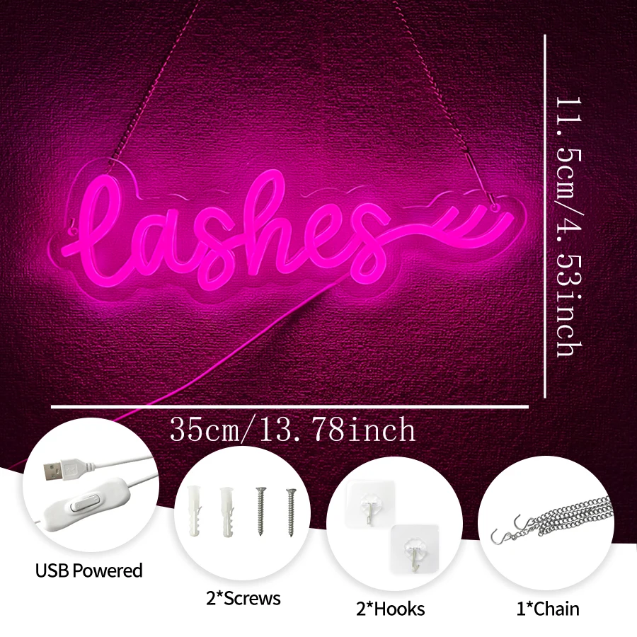 Letreiro Neon LED para Decoraç - Eyelash Extension Led avaliação e preço