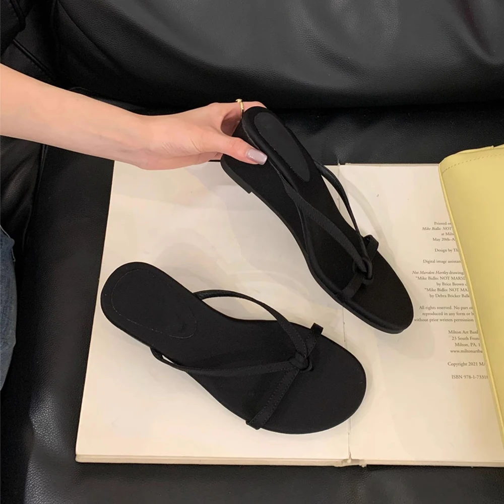Women’s Round Open Toe Flip Flops Stiletto Heels Strappy Thong Wedge Arch Support Sandals Slide on Slingback Mules Summer Shoes