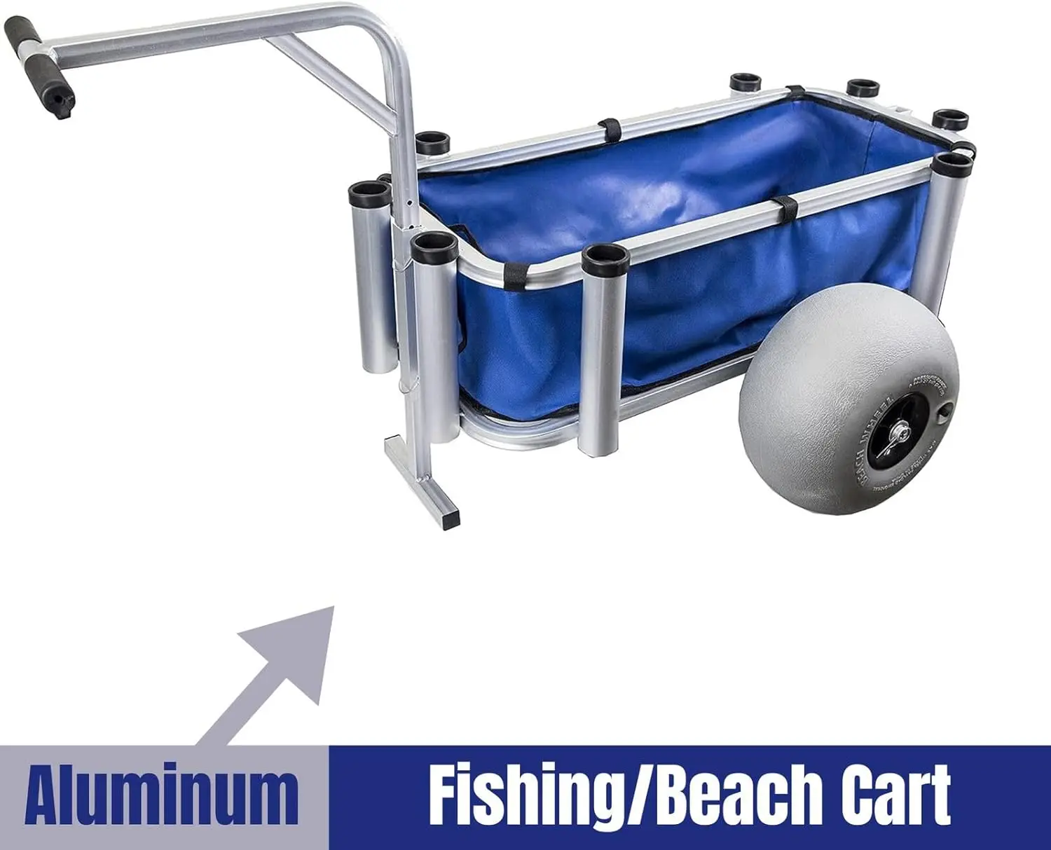 Outdoor Heavy Duty Aluminum Fishing Cart Beach Cart with Large Wheels for Fishing, Camping, 35