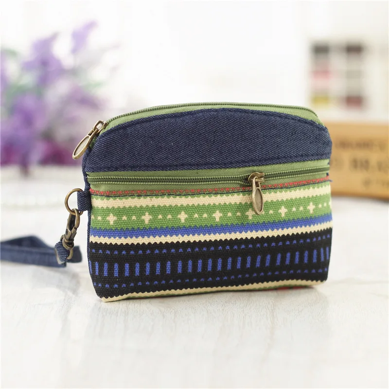 Portafoglio scozzese da donna in tessuto di cotone Astuccio per organizer per carte piccole Pochette per soldi da donna Portamonete in pizzo 2024