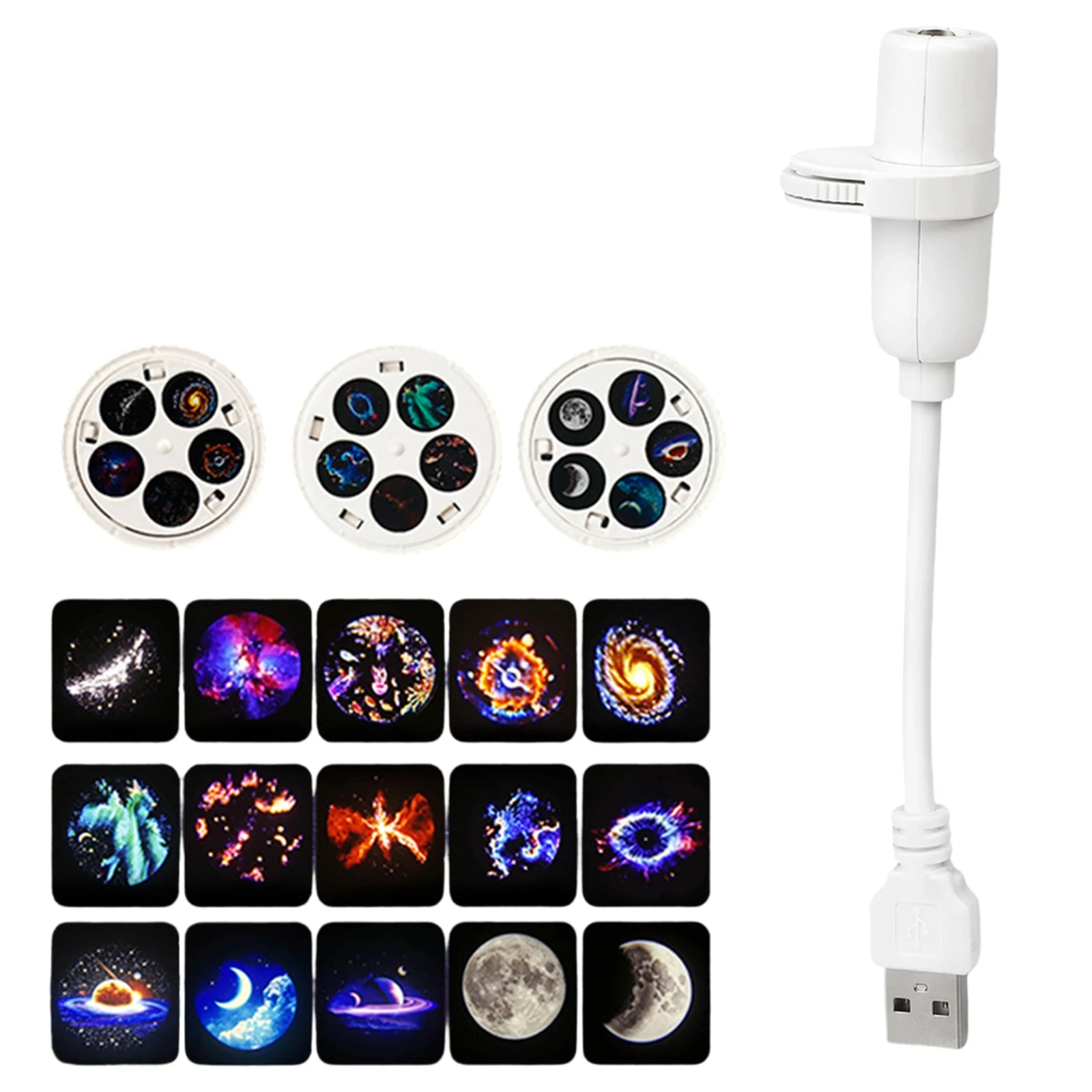 Galaxy Moon Projector LED Night Light USB Star Lamp Bedroom Sky Projection Light