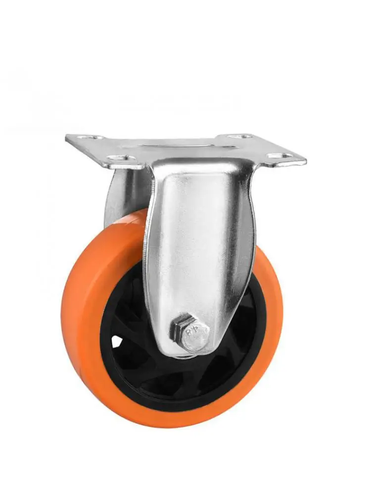 

1 Pc 4-inch Tong Hua Fixed Caster Medium Double Bearing Yellow Pvc Directional Wheel Trolley Wheel