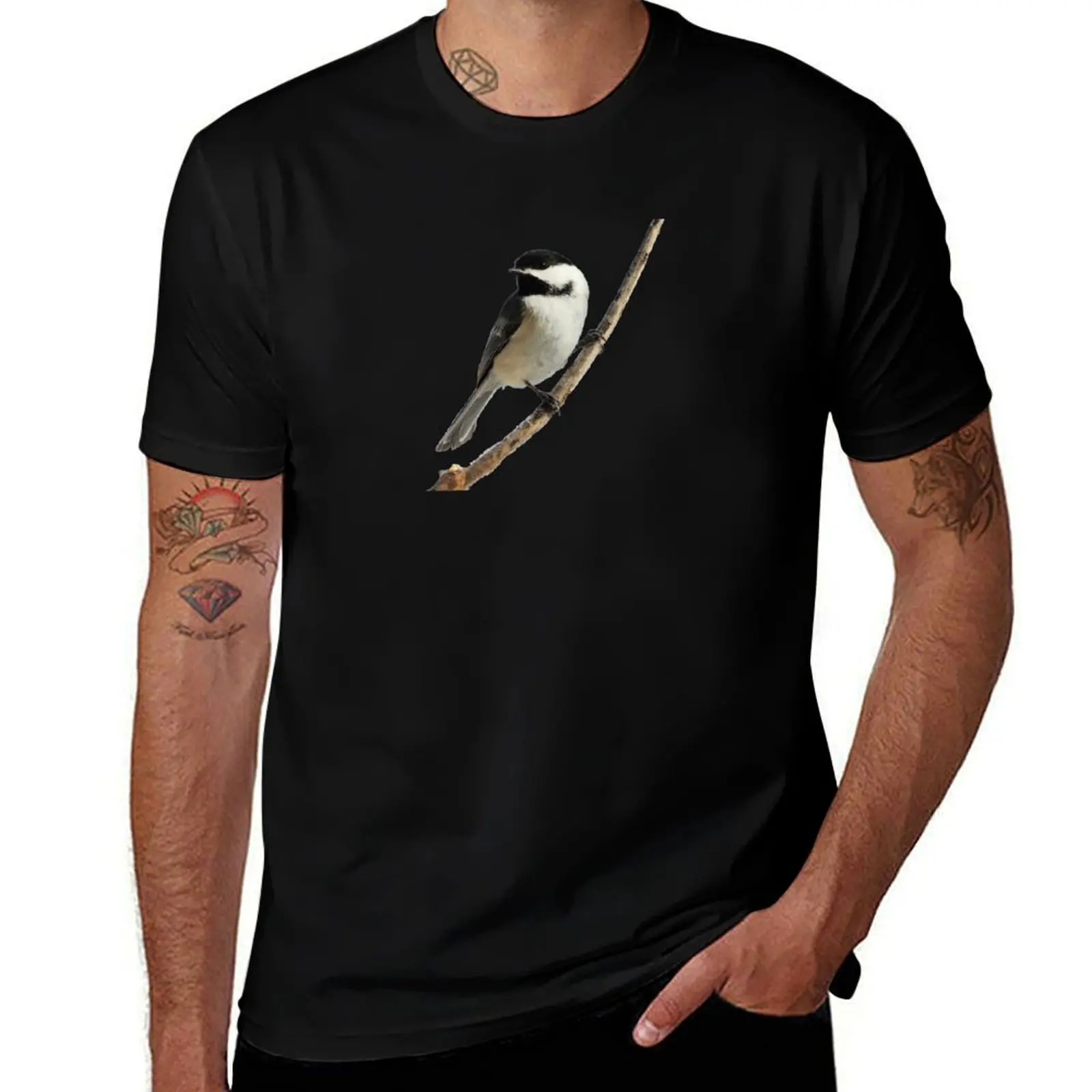 Black-capped Chickadee Closeup T-Shirt summer top kawaii clothes anime shirts men