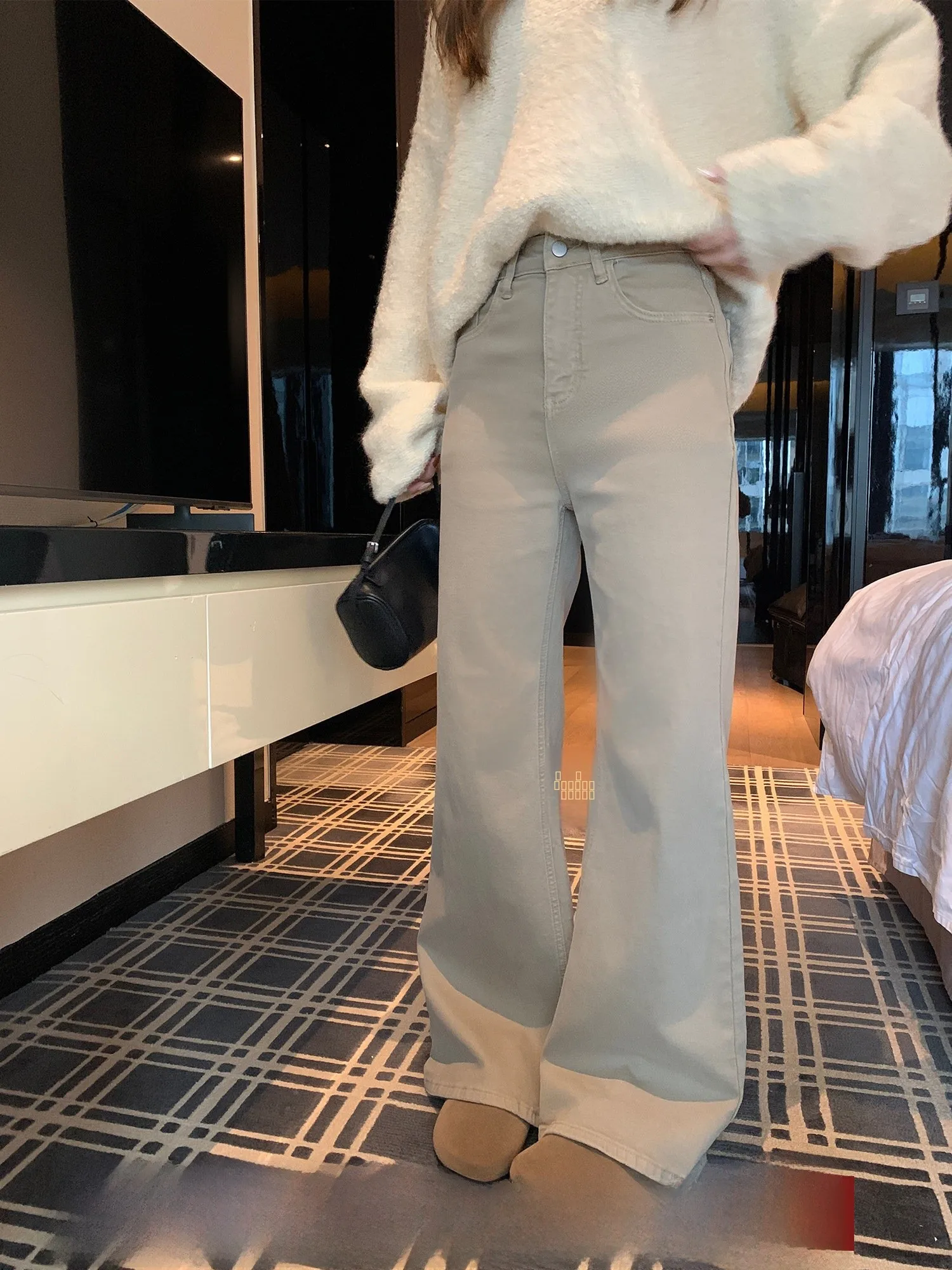 

Texas R P Jeans Women's Flared Jeans Casual Waed l Waist ket Detail Zipper Closure Blue Color Slimming Effect