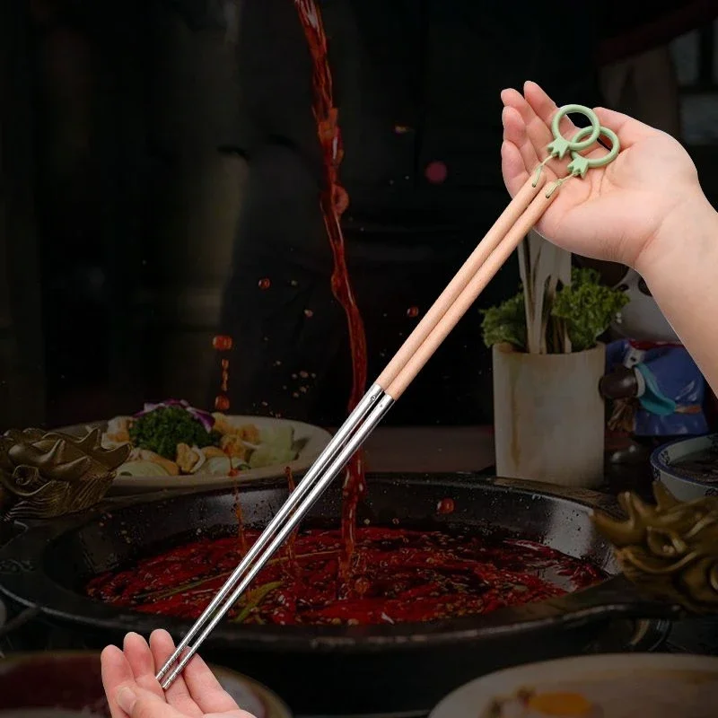 عيدان طعام ممتدة من الفولاذ المقاوم للصدأ ، أواني الطعام المنزلية الساخنة ، المطبخ ، مكافحة تحرق ، Youtiao ، عيدان الطعام الطويلة