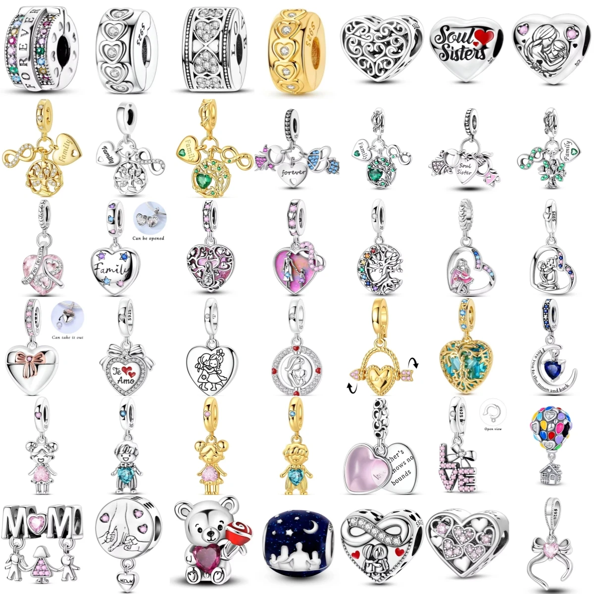 Hapilife 2026 925 Silver Beads Pendant Family Friendship Sisters Mother Charms Fit Bracelet Necklace Women Jewelry Making Gift