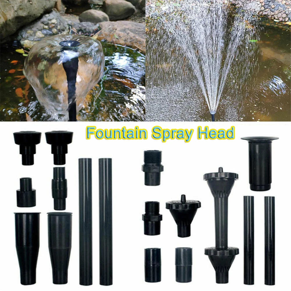 

8x Plastic Fountain Pump Nozzle Set Fountain Spray Head Set Water Spray Heads Pond Submersible Pump Pool Pond Submersible