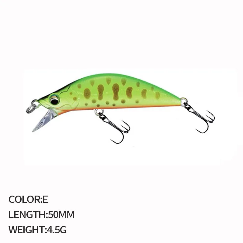 Small Fishing Lures Wobblers Pesca 50mm 4.5g Stream Sinking Minnow Hard Bait Perch Pike Salmon Trout Bass