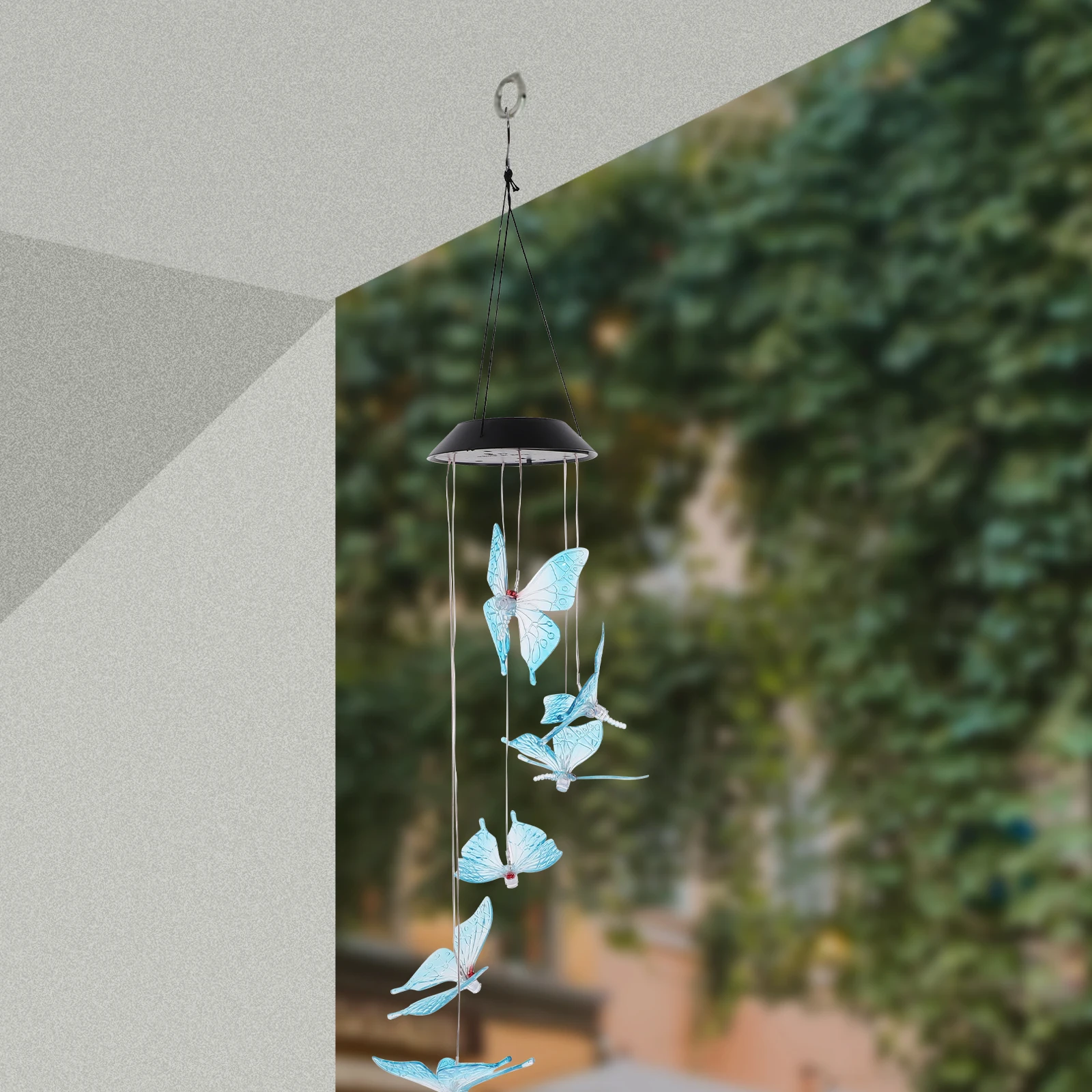 

Solar Chime Lamp Color Changing Led Waterproof Rainproof Outdoor Garden Decor Hanging Spinner Sensing Wind Bell Light Sensing