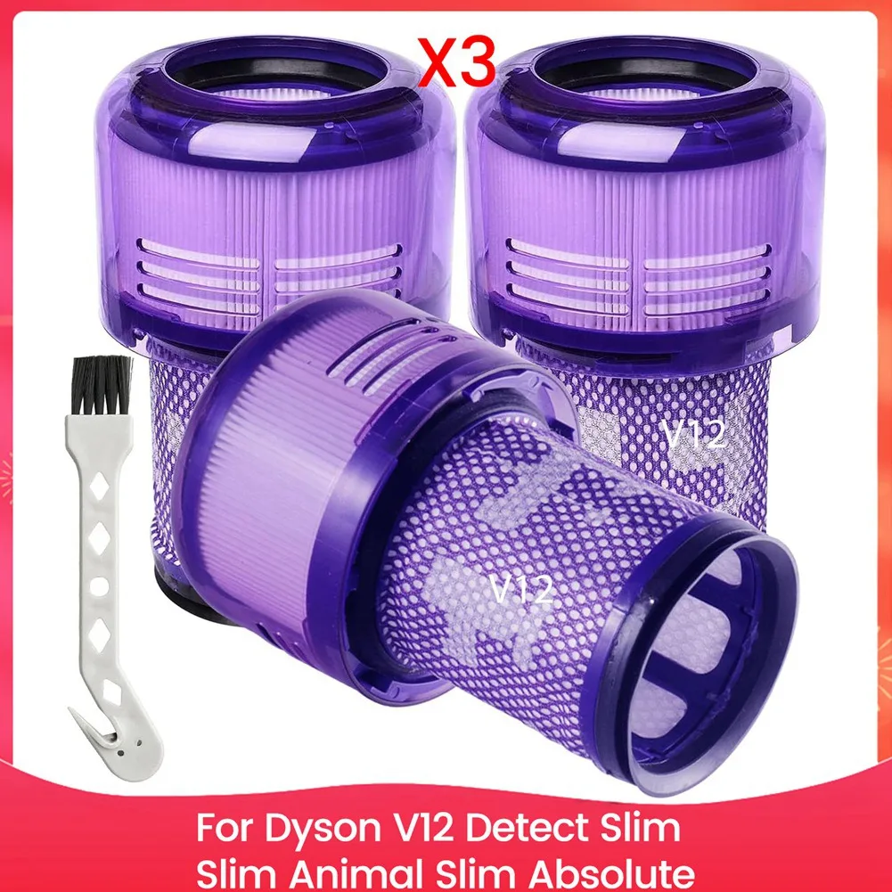 استبدال مرشحات ABXHH 3 قطع لـ Dyson V12 Detect Slim، Slim Animal، Slim المكانس الكهربائية المطلقة SV34 SV35 Filter
