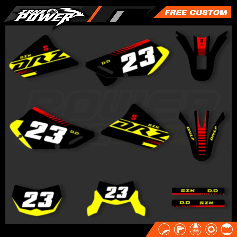 

Powerzone Full Set Graphics Decals Stickers Kit For SUZUKI DR650 DR 650 1996-2016 2017 2018 2019 2020 2021