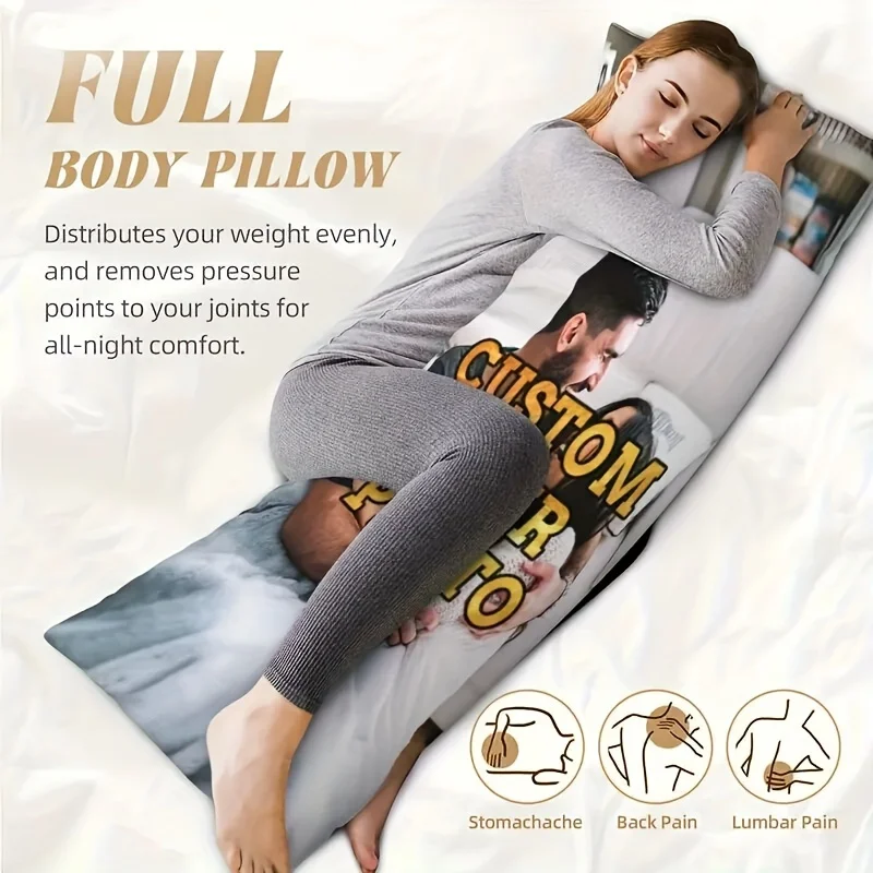 Personalized Full Body Custom Long Throw Pillow DIY Upload Your Full Image Custom Printed Long Cushion Cover Comfort Sleeping Pi