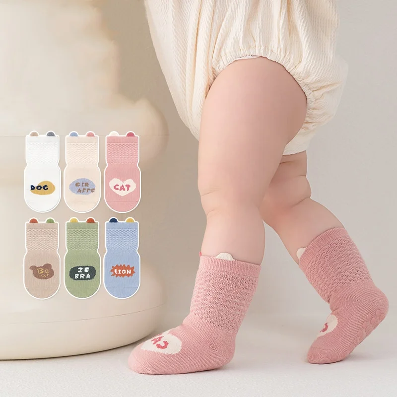 

Lawadka 3Pairs/set Baby Floor Socks Soft Cotton Summer Spring Thin Children's Socks Cartoon Toddler Infant Socks For Boys Girls