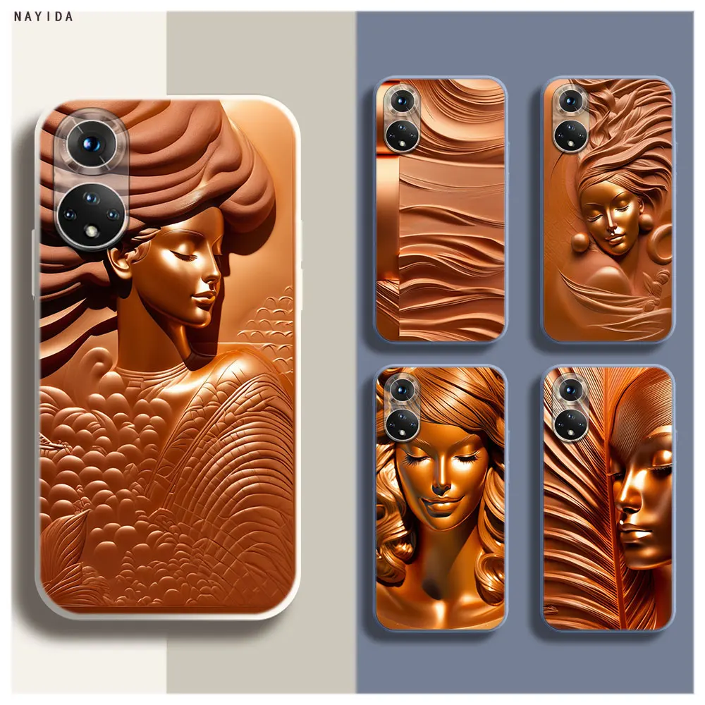 Phone Case For Honor 70 50 X6A X9B X7A X8A X9A Soft Silicone Original Cover bronzing