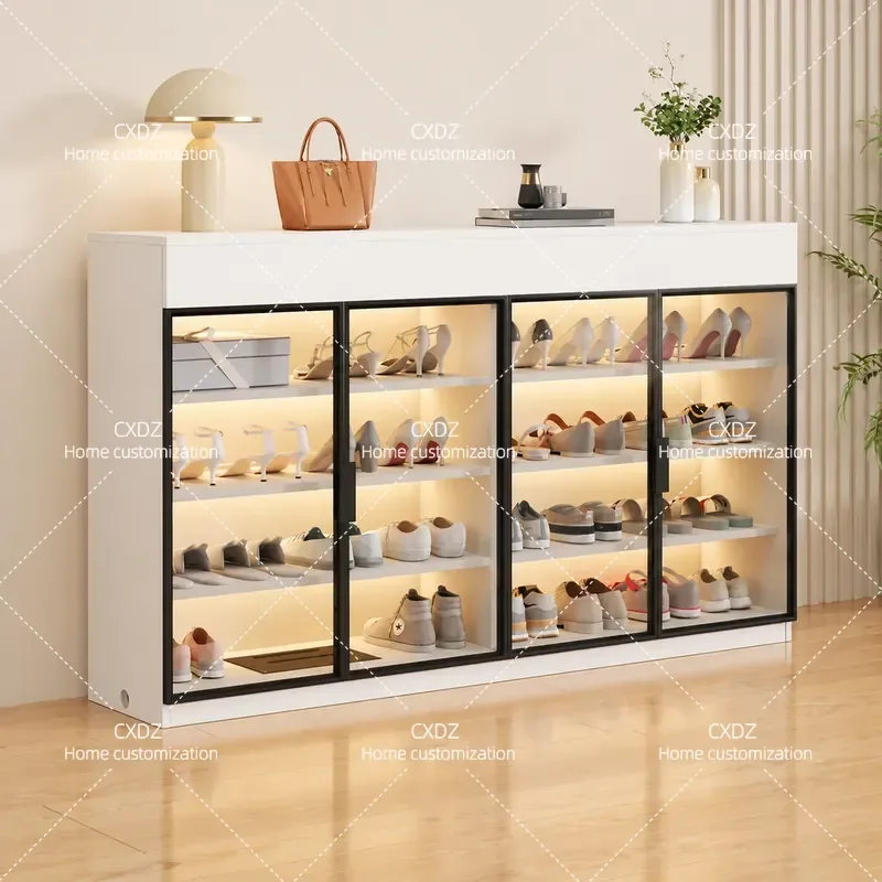 Intelligent Solid Wood Shoe Cabinet with Sterilization and Deodorization Function Household Entrance Storage Rack Drying
