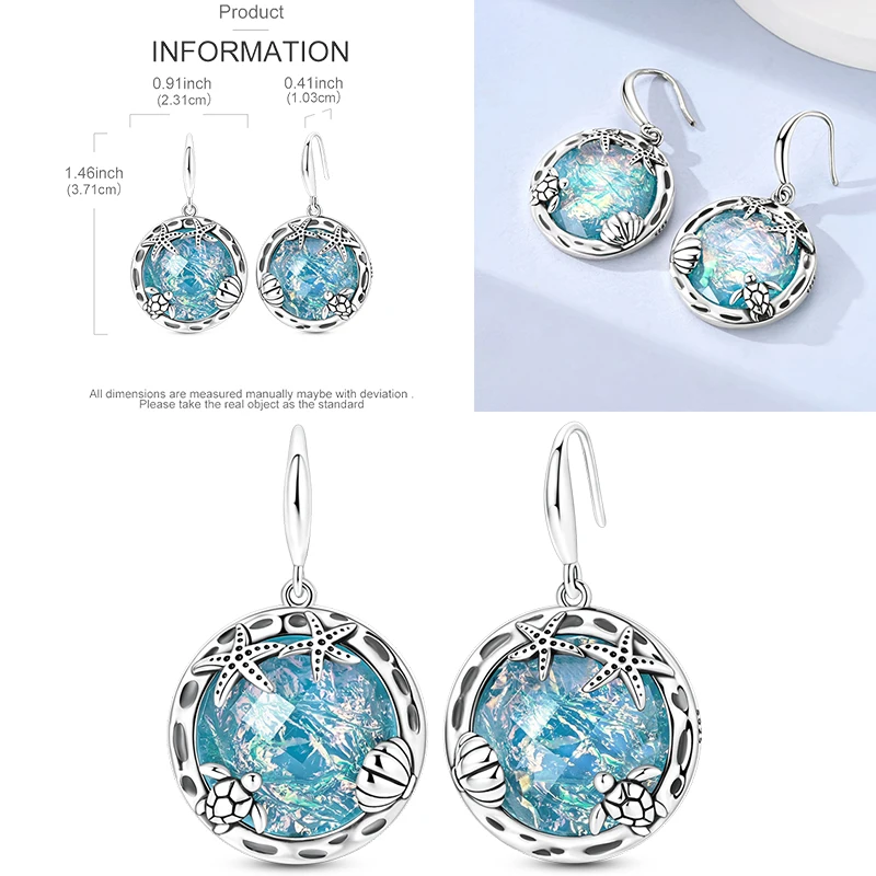 925 Sterling Silber Hängeohrringe Erdbeere Mond Kolibri Kleeblatt Libelle Ozean für Frauen Mädchen Geburtstag Schmuck Geschenk – Detail 24