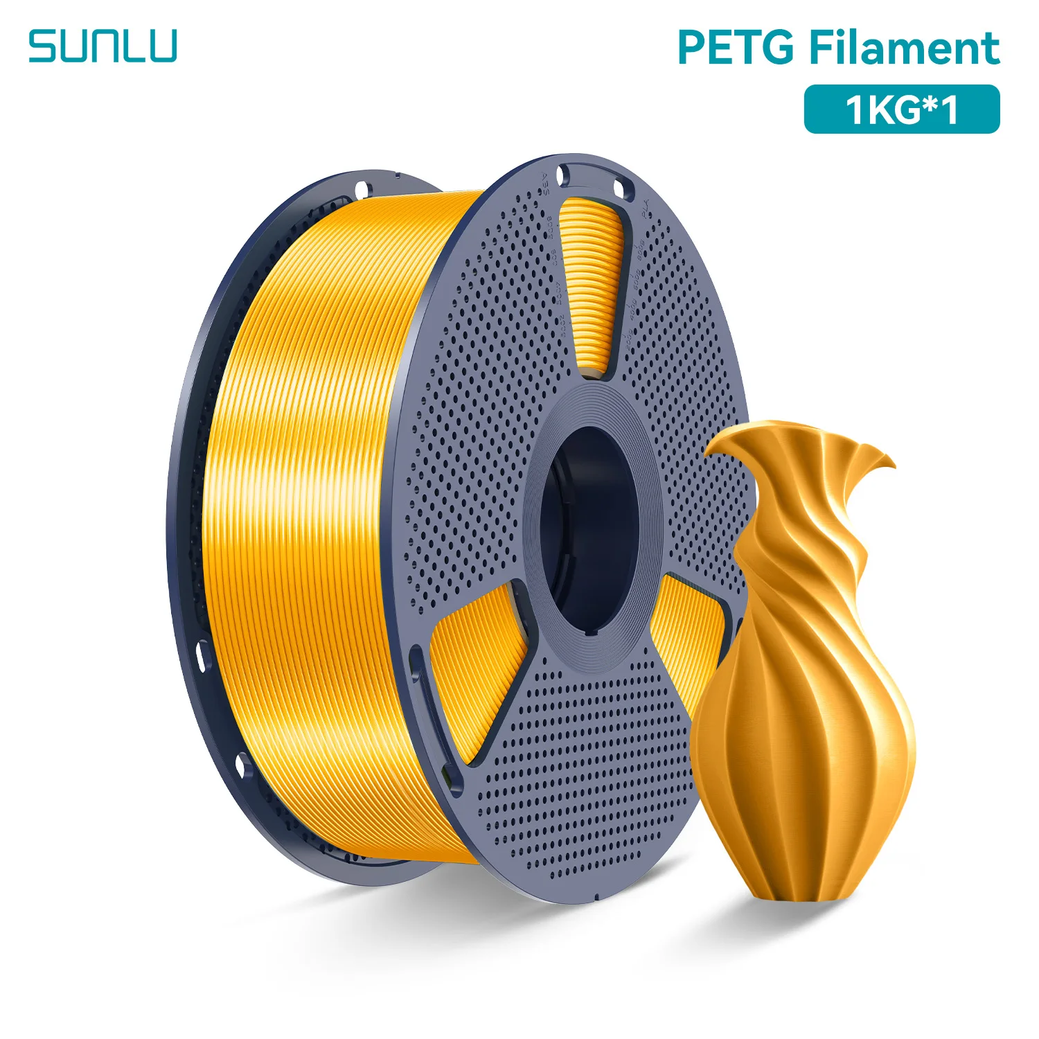 SUNLU PETG 3D-Drucker-Filament, 1,75 mm, hohe Transparenz, weiße Farbtoleranz +/- 0,02 mm, für DIY-Geschenkdruck, schneller Versand