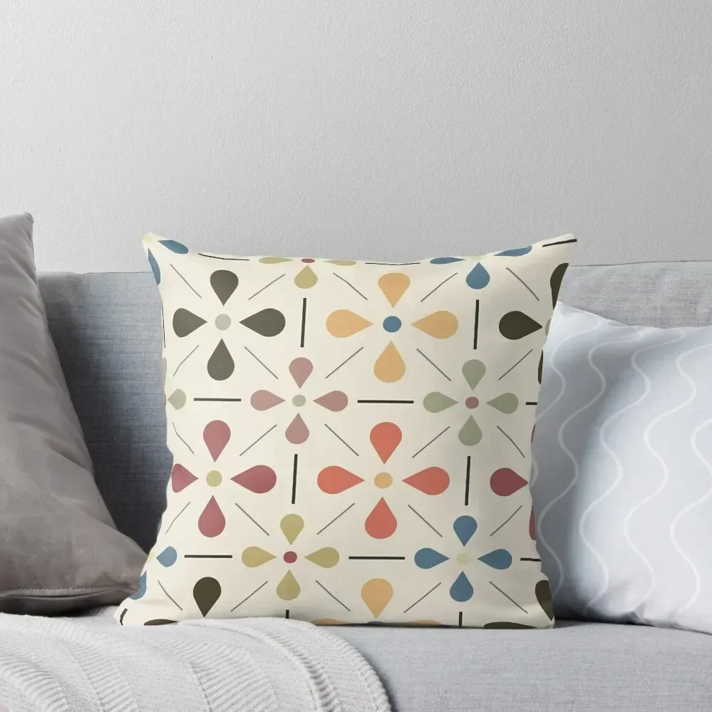 

Vintage Fifties Abstract Floral - Mid Century Geometric Abstract Throw Pillow christmas cushions covers bed pillows pillow