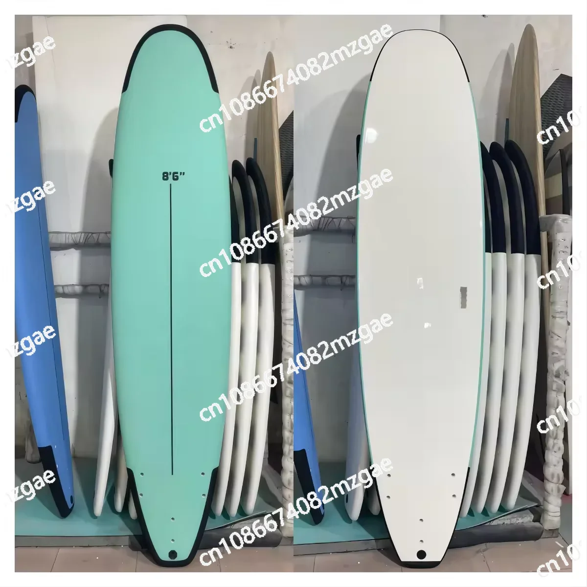 High Quality IXPE Foam Surfboard Longboard Ultra Soft Top with EVA Bumper Head and Tail for Surfing