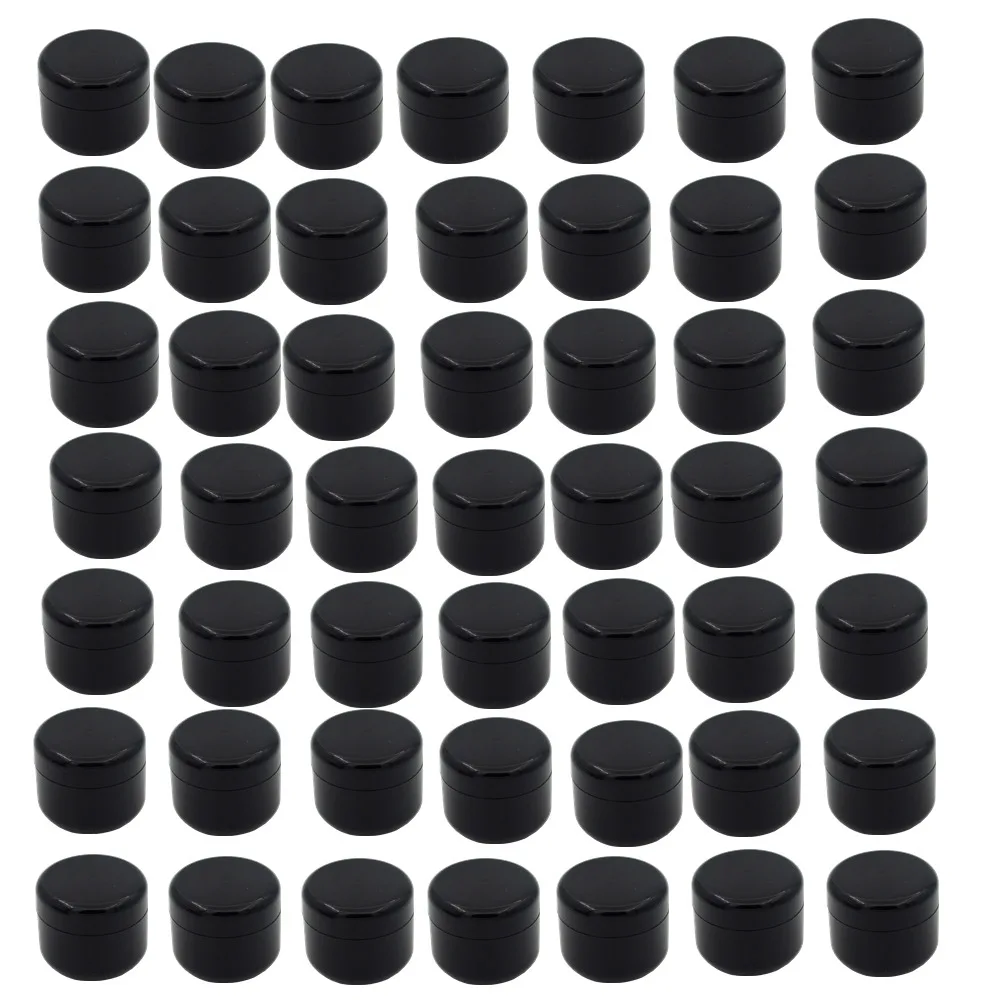 120 Pieces 50g Plastic Cosmetic Cream Filling Jar Light Proof Nail Polish Packing Bottle 50ml Black Travel Empty Small Capacity