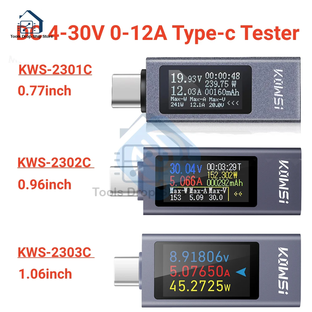 

Type-C Tester DC Digital Voltmeter Amperimetro Current Voltage Meter Amp Volt Ammeter Detector Power Bank Charger Indicator