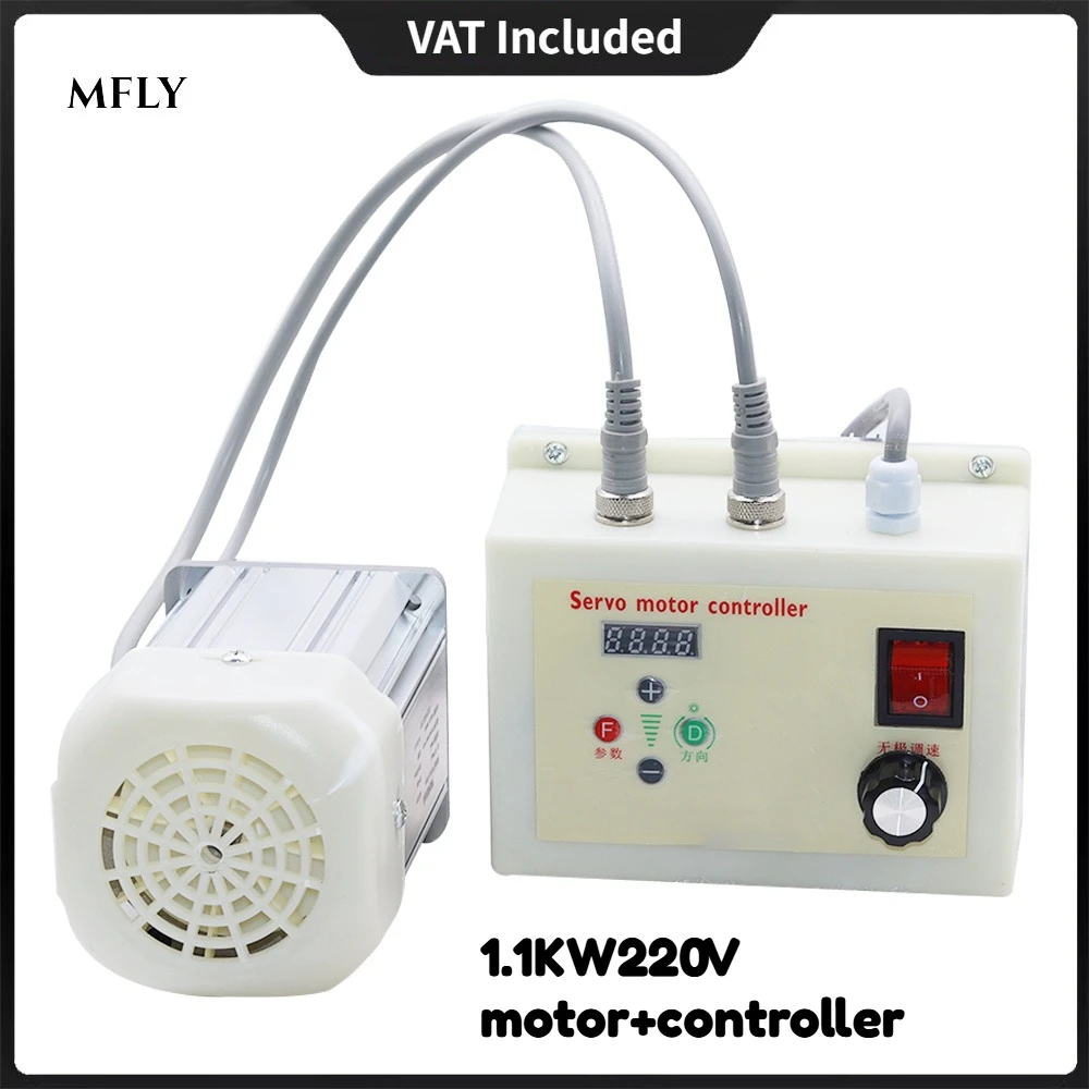 Image of 220V Bürstenloser Servomotor-Set mit Controller und Treiber für Holzbearbeitung und DIY-Projekte, 1100W