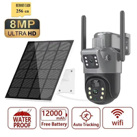 8MP 4K WiFi Solar Camera Outdoor Wireless CCTV Surveillance Camera with Solar Panel Dual Lens PTZ IP Cam Security Protection
