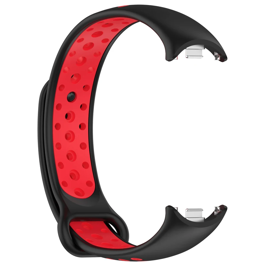 Sport siliconen band voor Xiaomi Mi Band 10 9 8 dubbele kleur vervangende armband riem voor Xiaomi Mi Band 8 9 met metalen connector