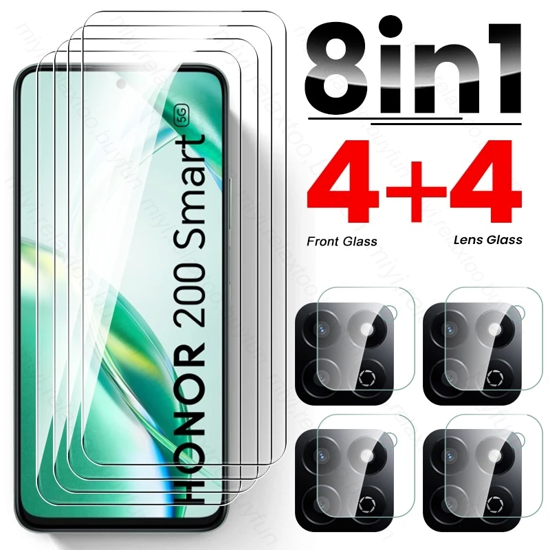 8 In 1 Protective Glass for Honor 200 Smart 5G Tempered Glass on Honar Honer 200Smart Camera Screen Protector Honor200Smart 2024