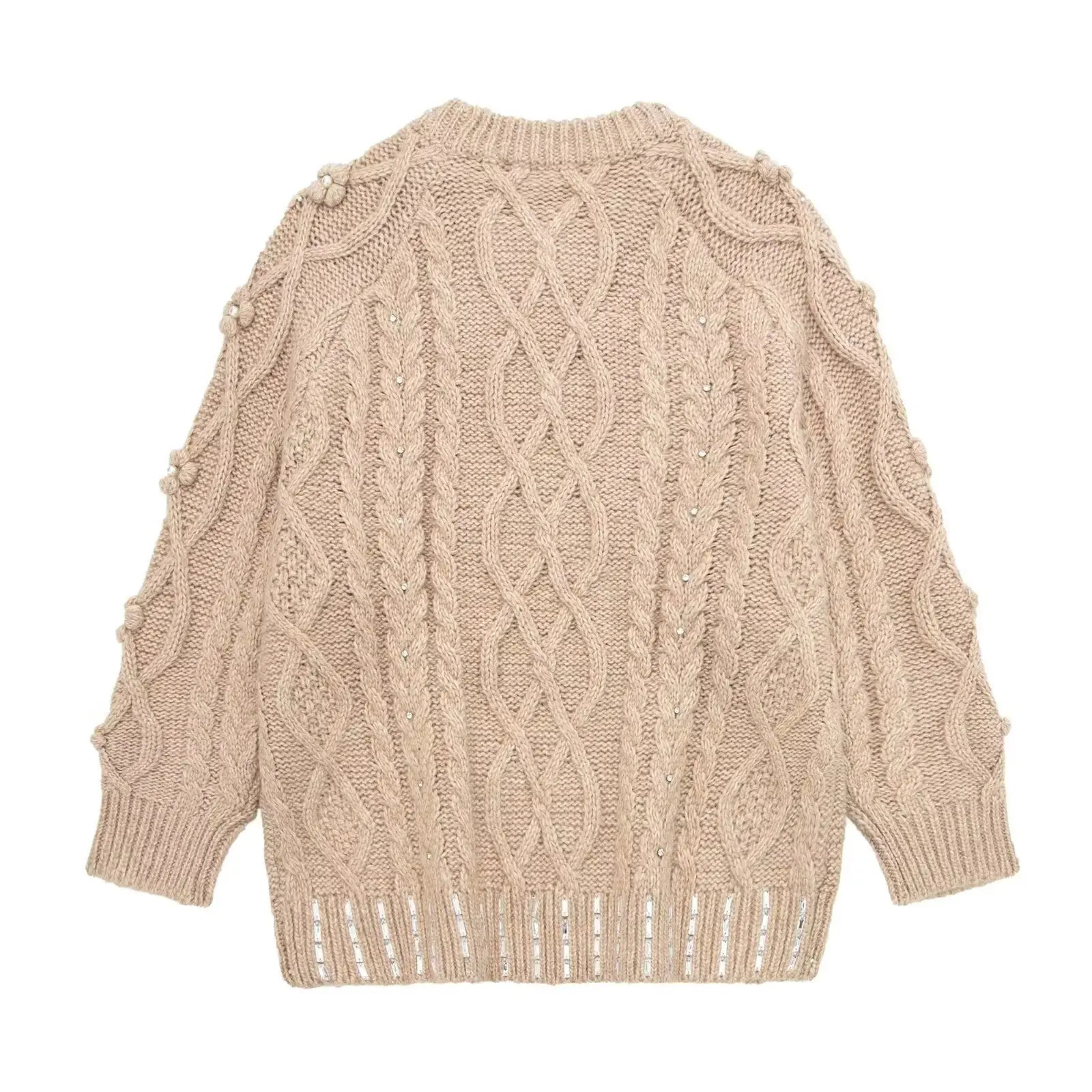 Pearl trimmed knitwear for women sweater