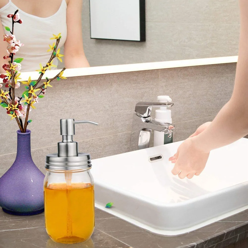 

3 Pcs Stainless Steel Pump Head Bottle Cap Mason Jar Liquid Soap Dispenser Replacement Press