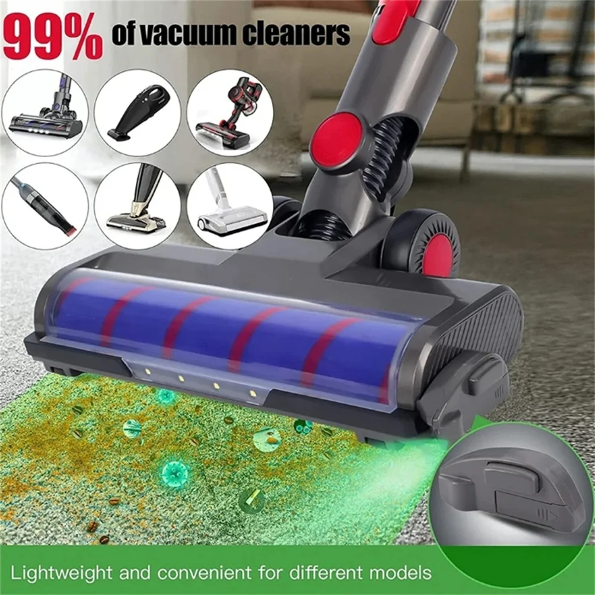 1PC Vacuum Cleaner Dust Display LED Lamp, Detect Microscopic Dust & Invisible Pet Hair Vacuum Cleaner Accessories(No Battery)