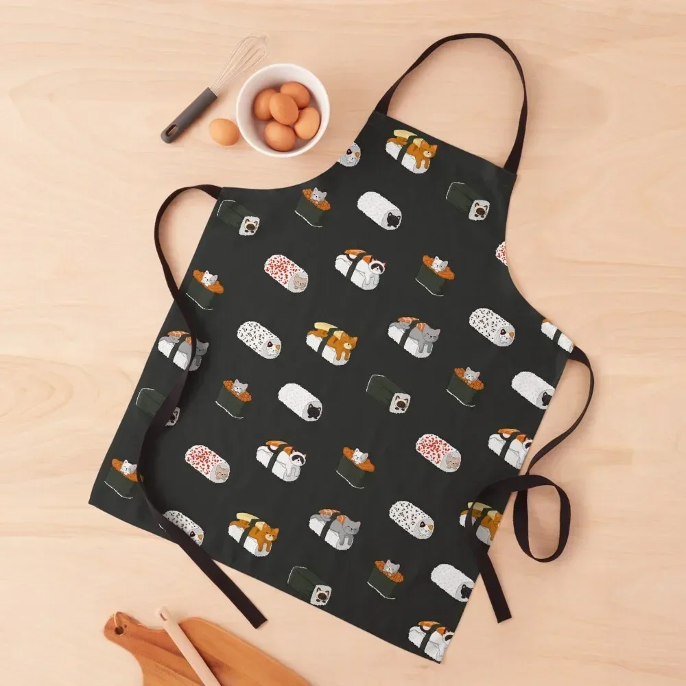 Cat sushi Apron Waterproof Kitchen For Women kitchen and home Kitchen For Men Apron