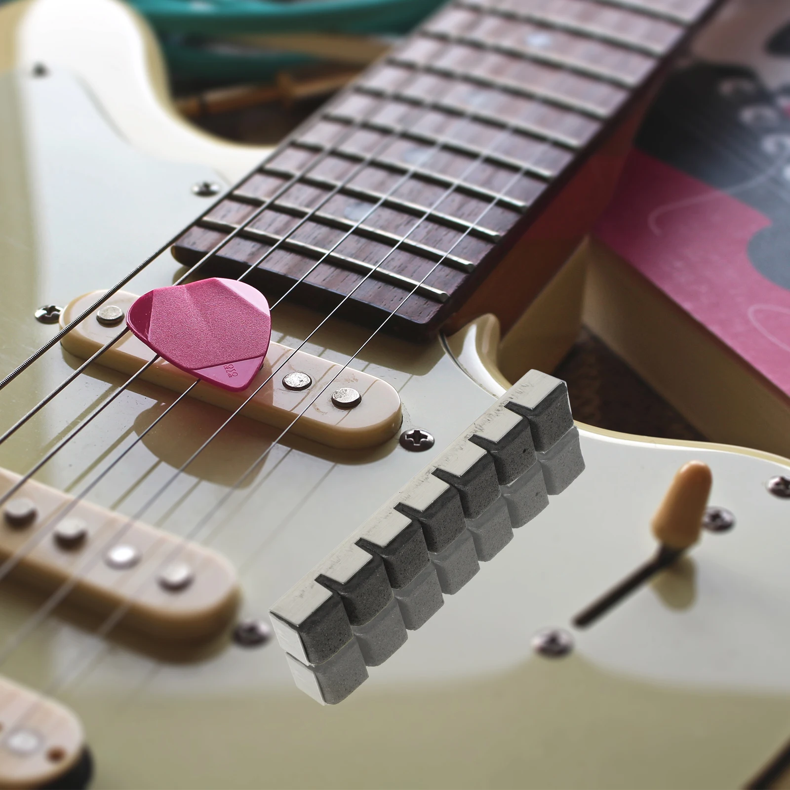 

Guitar Muffler Stainless Steel Shell High Density Eva Core String Dampener Silent Practice Tool Compatible Acoustic Electric