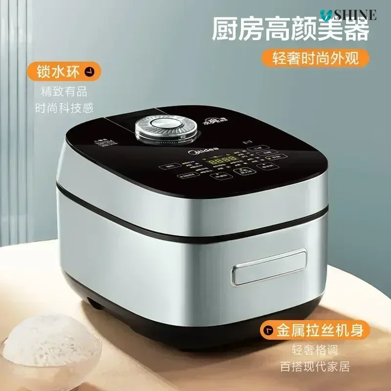 Household Rice Cooker - 4L Capacity, Micro-Pressure Lock Water, Aroma Simmering, 24H Reservation, Hot Rice Function