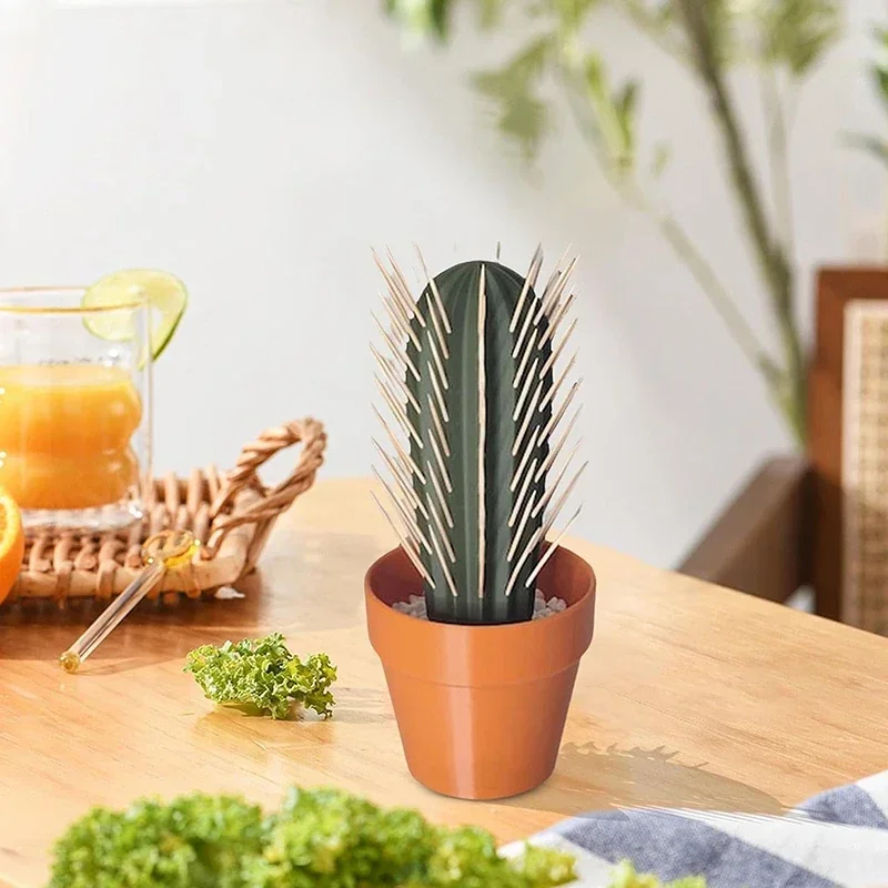 

Toothpick Holder-Cactus Toothpick Dispenser 3D Printed Cactus Toothpicks Container Holders Decorative Multifunctional Succulents