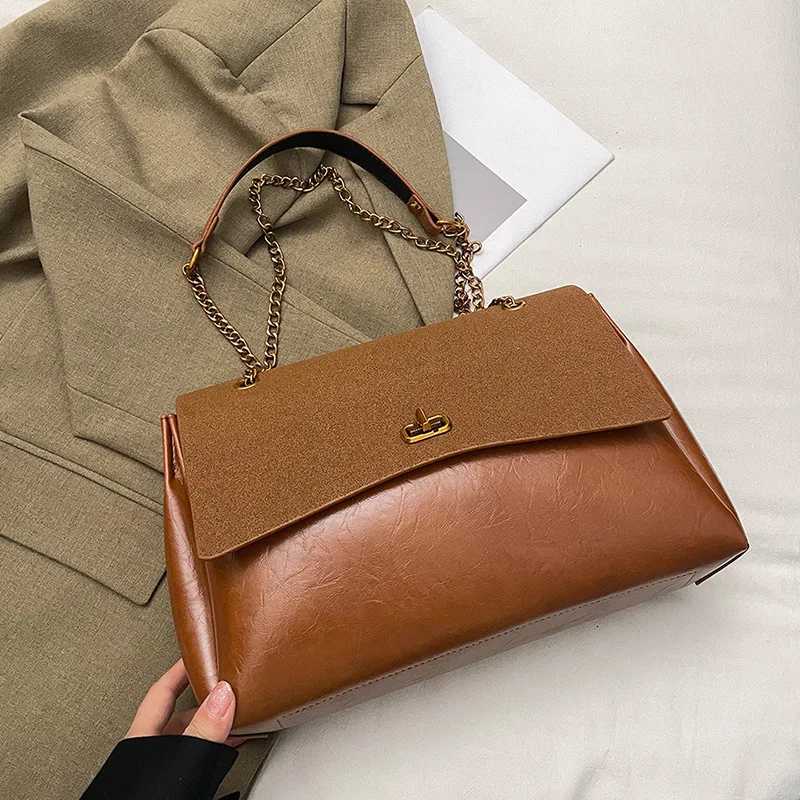 Tas Selempang Wanita Model Terbaru 2025, Kulit Asli, Multifungsi, Tas Bahu Vintage Chic, Kapasitas Besar