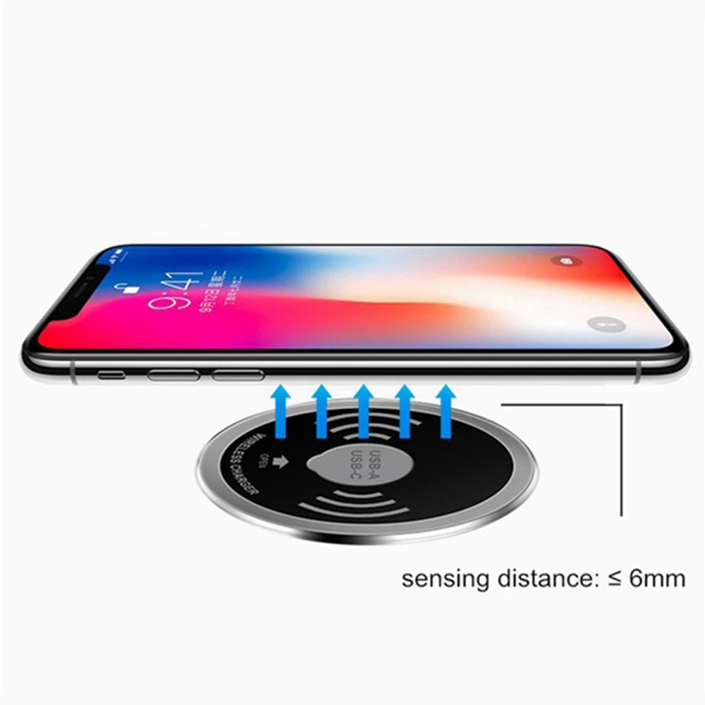 Built-in 60mm Desktop Waterproof QI Wireless Charger with USB C Type-C Charging Ports for Office Desk and Other Places