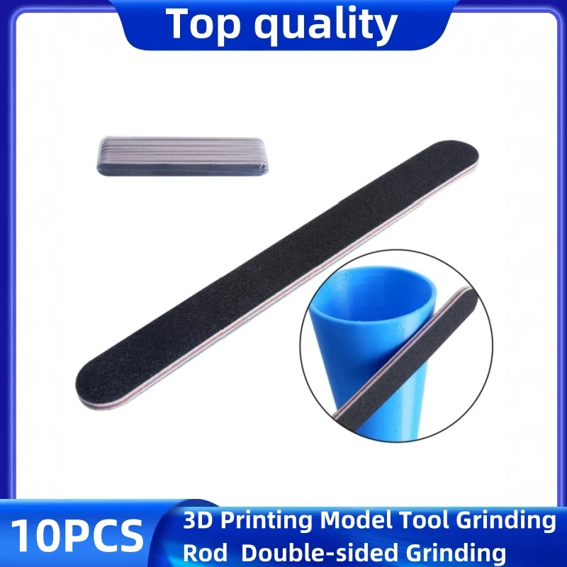 10pcs 3D Printing Model Tool Grinding Rod Double-sided Grinding Strip Flat Sanding Paper Model Polishing Tool