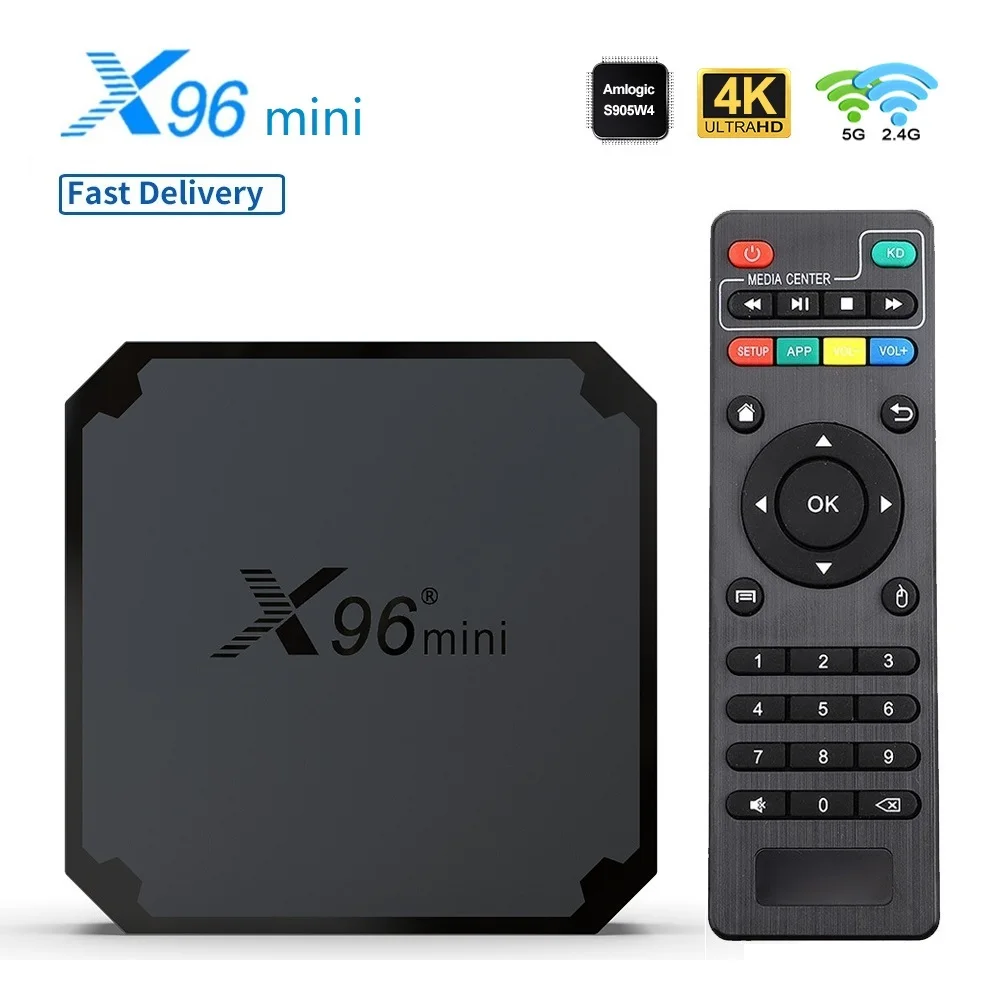 X96 mini 5g caixa de tv inteligente para android 9.0 amlogic s905w conjunto superior 2.4ghz 5ghz duplo wifi 2gb 1080p 4k suporte youtube media player