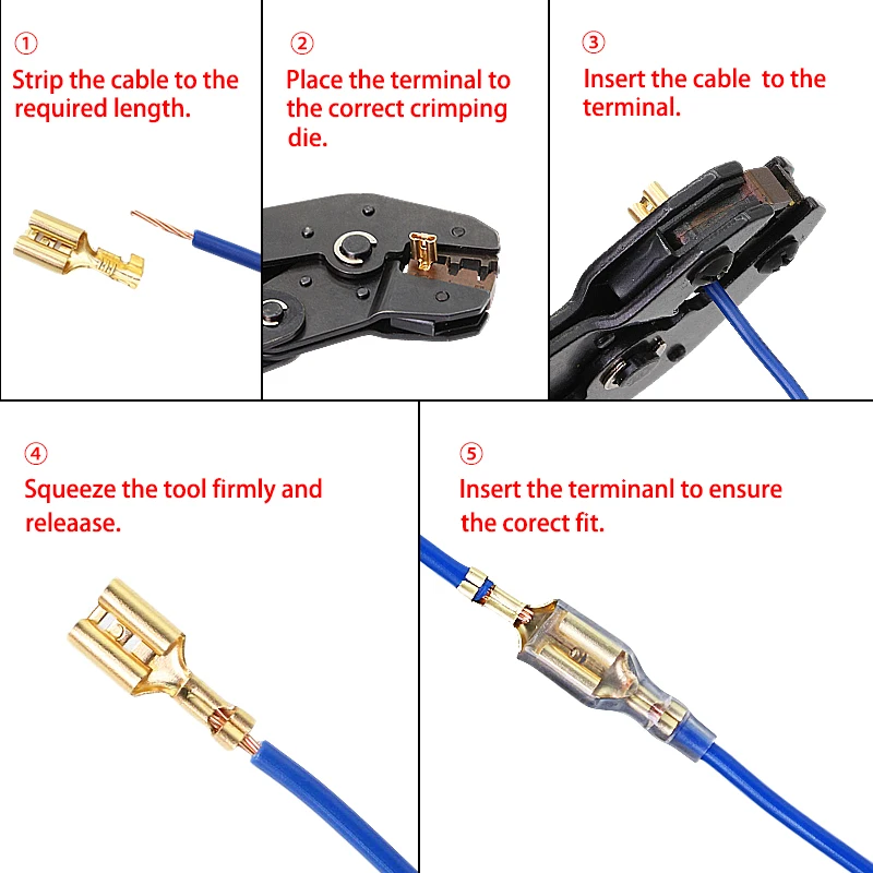 100Pcs/lot 2.8/4.8/6.3mm Female and Male Crimp Terminal Connector Gold Brass/Silver Car Speaker Electric Wire Connectors Set