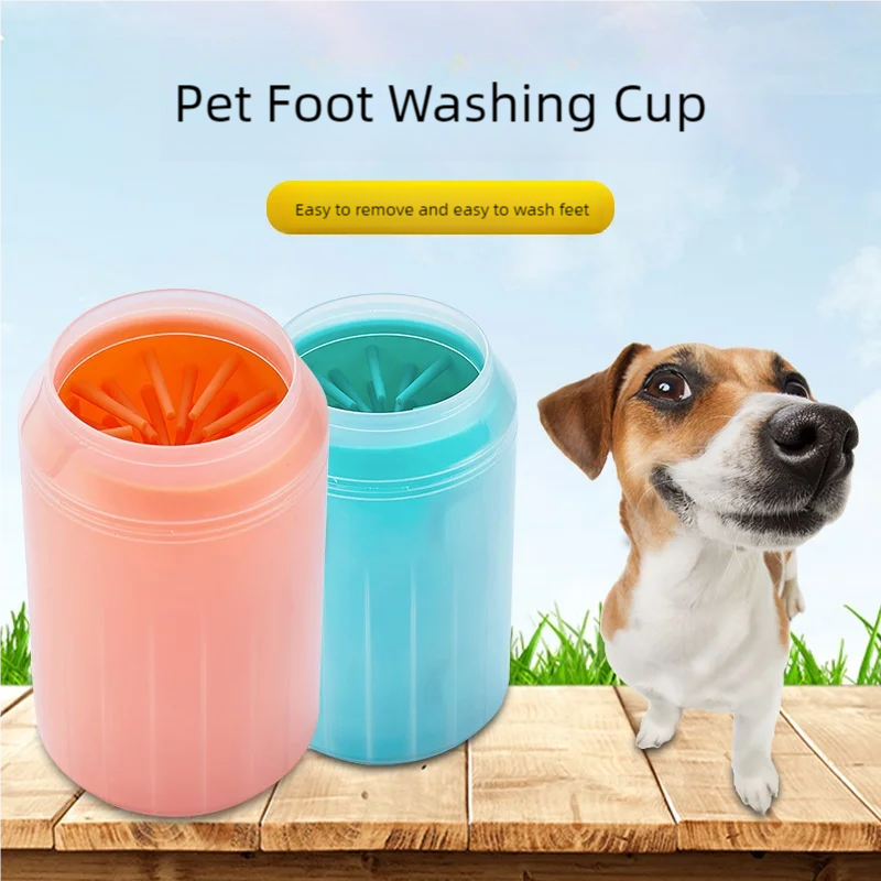  Dog Paw Cleaner Cup Soft Silicone Combs Portable Outdoor Pet Foot Washer Paw Clean Brush Quickly Wash Foot Cleaning Bucket 