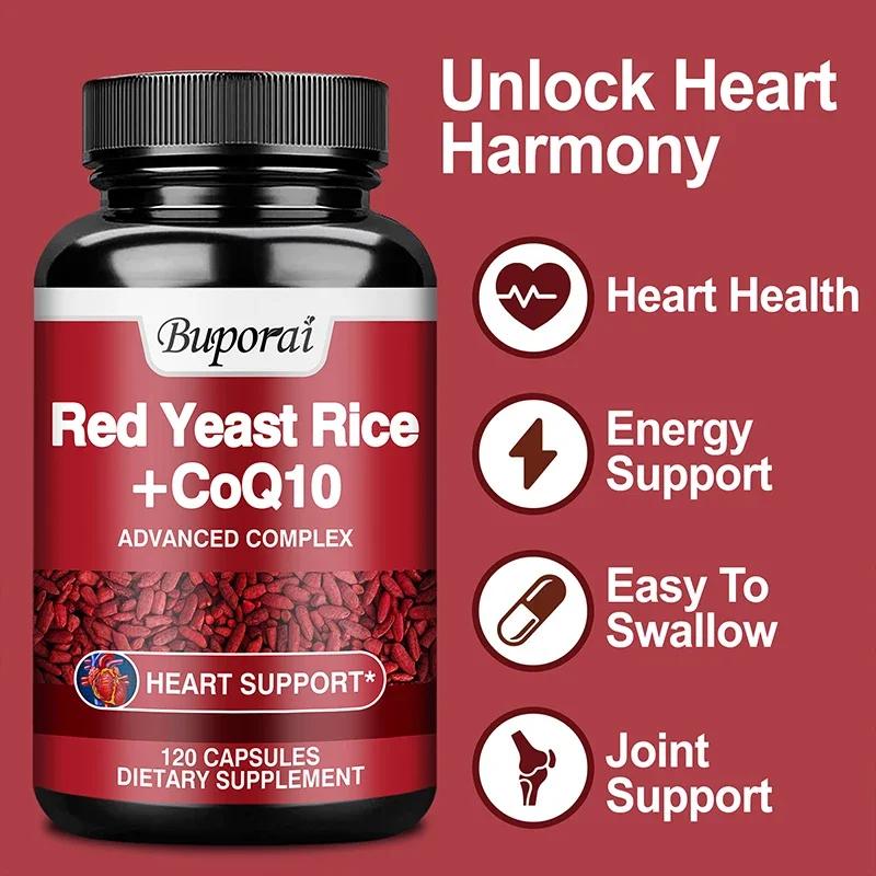 Red Yeast Rice with CoQ10 Supplement - Antioxidant Support for Energy and Heart Health