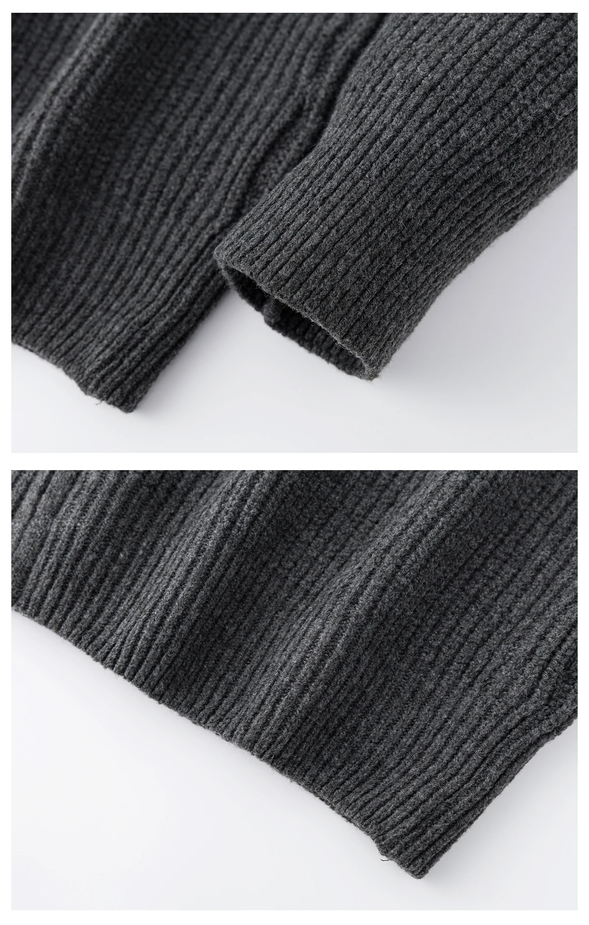 2025 Autumn Winter Japanese Retro Gray Color Block Hooded Sweater Men's Casual Fake Two-Piece Black Cardigan Knitwear