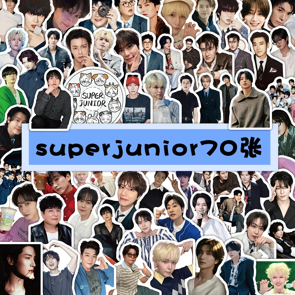 70PCS popular KPOP combination super junior star photo decoration stickers, water cup phone case accounting book stickers